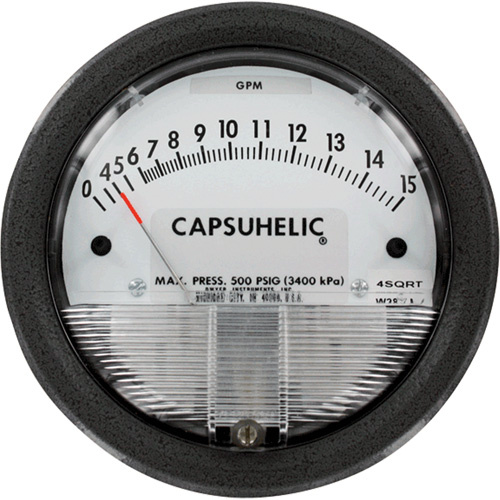 Dwyer 4015B Capsuhelic Differential Pressure Gauge, 4" , 0 - 15 in. w.c., Panel Mount, Analogue-(Each)