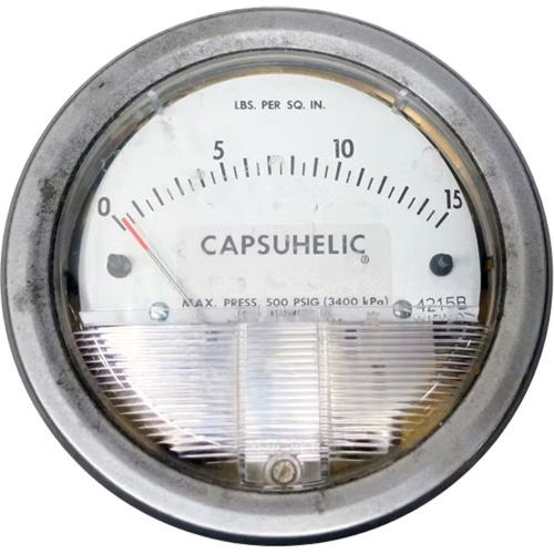 Dwyer 4215B 4000 Series Capsuhelic® Differential Pressure Gauge with Case 4000 Series Capsuhelic<sup>®</sup> Differential Pressure Gauge with Case, 4" , 0 - 15 psi, Panel Mount, Analogue - Each