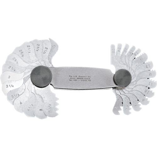 Starrett 155 Screw Pitch Gauges - V, Unified, American National - 60° Threads Screw Pitch Gauges - V, Unified, American National - 60° Threads - Each