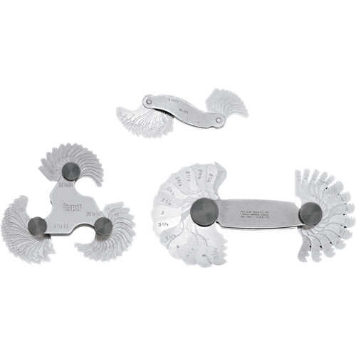 Starrett 472 Screw Pitch Gauges - V, Unified, American National - 60° Threads Screw Pitch Gauges - V, Unified, American National - 60° Threads - Each