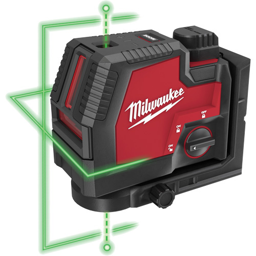 Milwaukee 3522-21 21 Redlithium™ USB Rechargeable Green Cross Line and Plumb Points Laser 21 Redlithium™ USB Rechargeable Green Cross Line and Plumb Points Laser - Each
