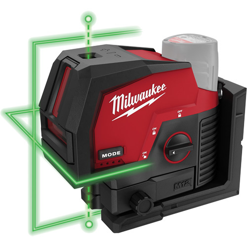 Milwaukee 3622-20 M12™  Green Cross Line and Plumb Points Cordless Laser (Tool Only) M12™  Green Cross Line and Plumb Points Cordless Laser (Tool Only) - Each