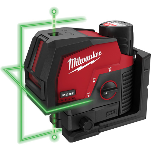 Milwaukee 3622-21 M12™ Green Cross Line and Plumb Points Cordless Laser Kit M12™ Green Cross Line and Plumb Points Cordless Laser Kit - Each