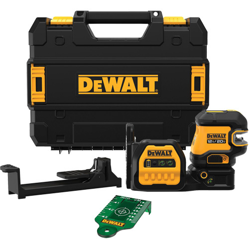 DEWALT DCLE34220G 20V MAX* XR® 2 Spot Green Line Laser Kit 20V MAX* XR<sup>®</sup> 2 Spot Green Line Laser Kit - Each
