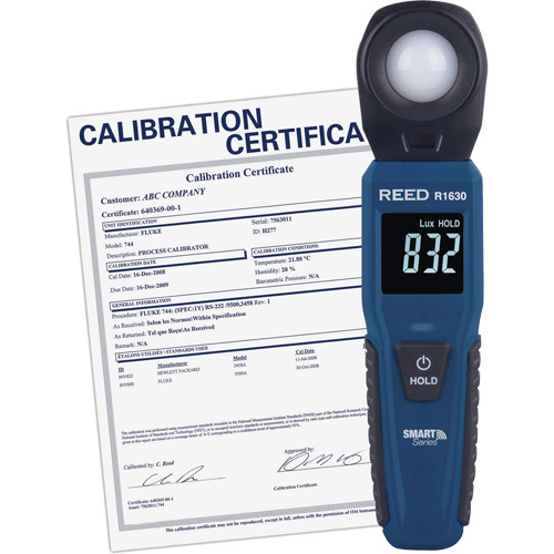 Reed Instruments R1630-NIST Bluetooth Smart Series Light Meter with ISO Certificate Bluetooth Smart Series Light Meter with ISO Certificate - Each