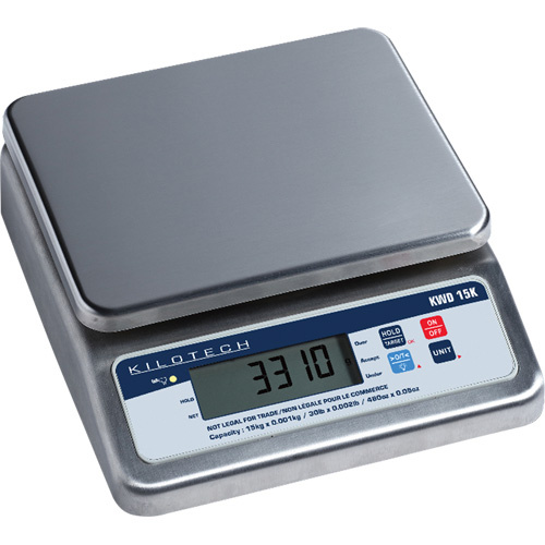 Kilotech K851240 Bench Weighing Scale, 15 Kg Cap., 1 g Graduations-(Each)
