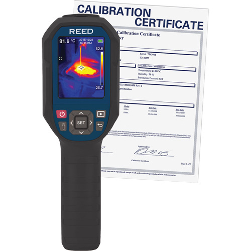 Reed Instruments R2165-NIST Thermal Imaging Camera with Calibration Certificate Thermal Imaging Camera with Calibration Certificate, 160 x 120 pixels, 14° - 752°C (-10° - 400°F), 50 mK - Each
