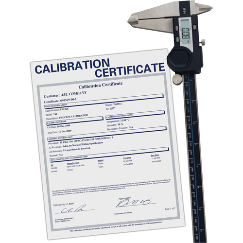 Reed Instruments R7412-NIST Digital Caliper with Traceable Certificate Digital Caliper with Traceable Certificate, 0.0005" (0.01 mm) Resolution, 0" - 12" (0 mm - 300 mm) Range - Each
