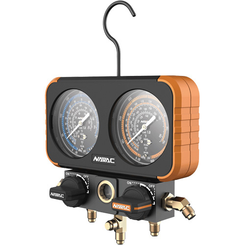 Impact-Resistant Pro Plus Manifold Gauge, 3-1/8" , 500 - 800 psi, Bottom Mount, Analogue-(Each)