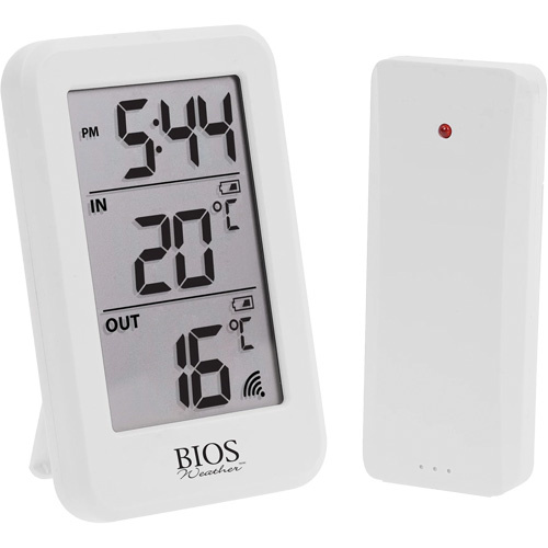 BIOS 265BC Wireless Indoor/Outdoor Thermometer Wireless Indoor/Outdoor Thermometer, Non-Contact, Digital, -40-158°F (-40-70°C) - Each