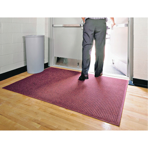M+A Matting 28055612070 Waterhog Fashion Matting, Wiper/Scraper, 6' x 12' x 1/4", Red/Black-(Each)