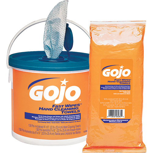 Gojo 6298-04 Fast Wipes Hand Cleaning Towels, 130 Wipes, 10" x 9"-(Each)