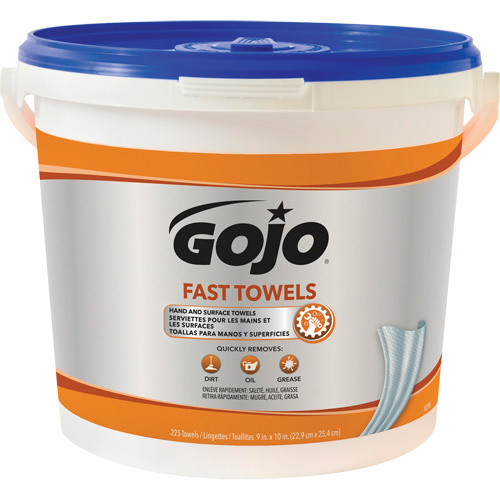 Gojo 6299-02 Fast Wipes Hand Cleaning Towels, 225 Wipes, 10" x 9"-(Each)