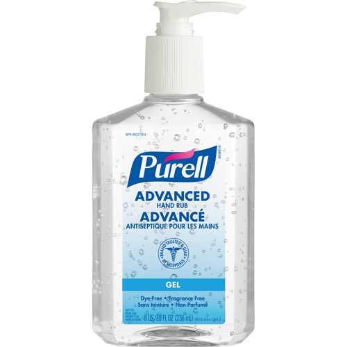 Purell 9652-12-CAN00 Advanced Hand Sanitizer Advanced Hand Sanitizer, 236 ml, Pump Bottle, 70% Alcohol - Bottle