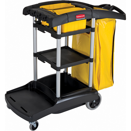 Rubbermaid FG9T7200BLA High Capacity Cleaning Carts With Bins High Capacity Cleaning Carts With Bins - Each