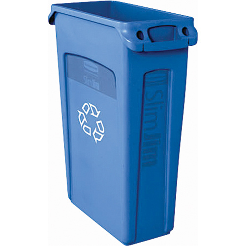 Rubbermaid FG354007BLUE Slim Jim® with Venting Channels Slim Jim<sup>®</sup> with Venting Channels, Bulk, Polyethylene, 23 US gal. - Each