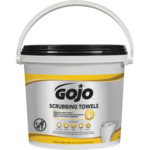 Gojo 6398-02 Scrubbing Towels, 170 Wipes, 12" x 10-1/2"-(Each)