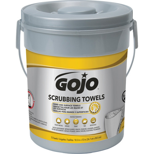 Gojo 6396-06 Scrubbing Towels, 72 Wipes, 12" x 10-1/2"-(Each)
