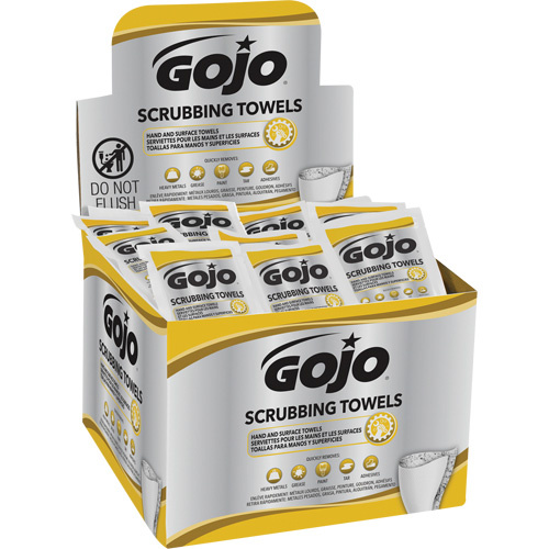 Gojo 6380-04 Scrubbing Towels, 80 Wipes, 12-1/4" x 10-1/2"-(Box of 80)
