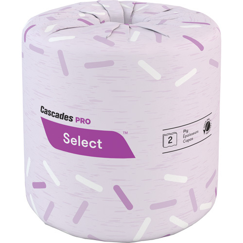 Cascades B042 Pro Select® Toilet Paper Pro Select<sup>®</sup> Toilet Paper, 2 Ply, 500 Sheets/Roll, White - Case of 48