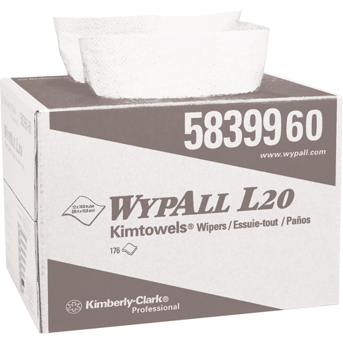 Kimberly-Clark 34607 L20 Wipers L20 Wipers, All-Purpose, 16-4/5" L x 12-1/2" W - Box of 176