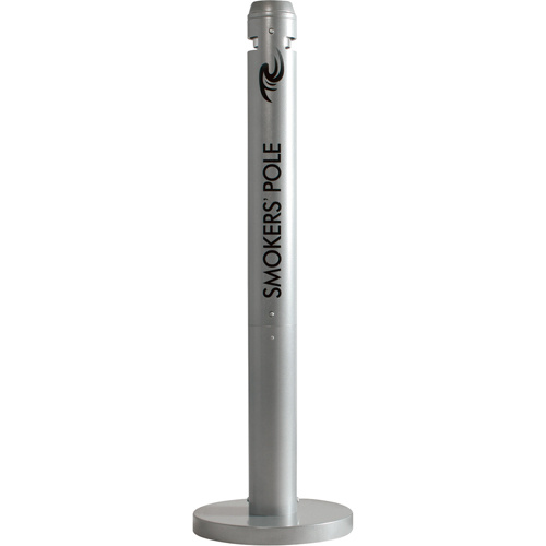 Rubbermaid FGR1SM Smokers' Pole Cigarette Receptacle Smokers' Pole Cigarette Receptacle, Free-Standing, Aluminum, 41" Height - Each