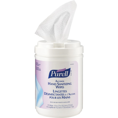 Purell 9031-06-CAN00 Alcohol Hand Sanitizing Wipes Alcohol Hand Sanitizing Wipes, Canister - Box of 175