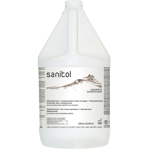 Safeblend SANIGW4 Sanitol Super Concentrated Sanitizer & Deodorizer Sanitol Super Concentrated Sanitizer & Deodorizer, 4 L, Jug - Bottle
