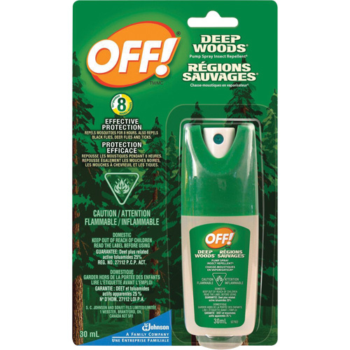 SC Johnson 10062300018564 OFF! Deep Woods® Insect Repellent OFF! Deep Woods<sup>®</sup> Insect Repellent, 25% DEET, Spray, 30 ml - Bottle