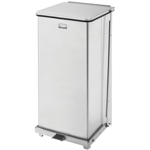 Rubbermaid FGST24SSPL Defenders® Square Step Can with Liner Defenders<sup>®</sup> Square Step Can with Liner, Stainless Steel, 13 US gal. Capacity - Each