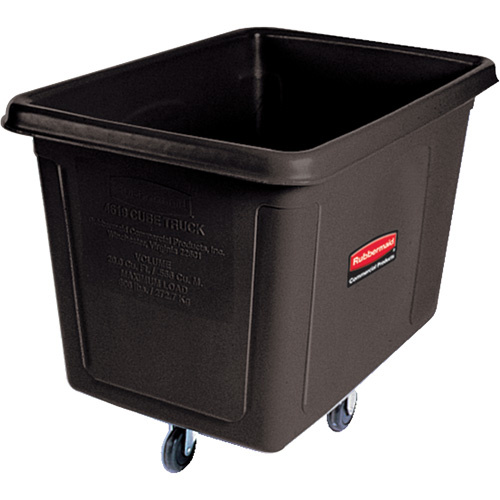 Rubbermaid FG461900BLA Bulk Cube Truck Bulk Cube Truck, Polyethylene, 48" L x 34-1/16" W x 36-1/2" H, 20 cu.ft. Volume, 600 lbs. Capacity - Each