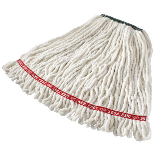Rubbermaid FGA21206WH00 Web Foot® Shrinkless Wet Mop Web Foot<sup>®</sup> Shrinkless Wet Mop, Antimicrobial, Yarn, 20 oz., Loop Style - Each