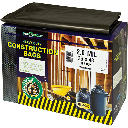 Alte-Rego FC304830-BLK Contractor Liners, Strong, 30" W x 48" L, 2 mils, Black, 121.13 L (32 Gal.) Capacity-(Pack of 30)