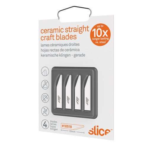 Dentec 2110518 Slice™ Rounded-Tip Ceramic Straight Edge Knife Blades Slice™ Rounded-Tip Ceramic Straight Edge Knife Blades, Single Style - Pack of 4