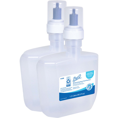 Kimberly-Clark 91590 Scott Pro Moisturizing Foam Hand Sanitizer, 1200 ml, Cartridge Refill, 62% Alcohol-(Case of 2)