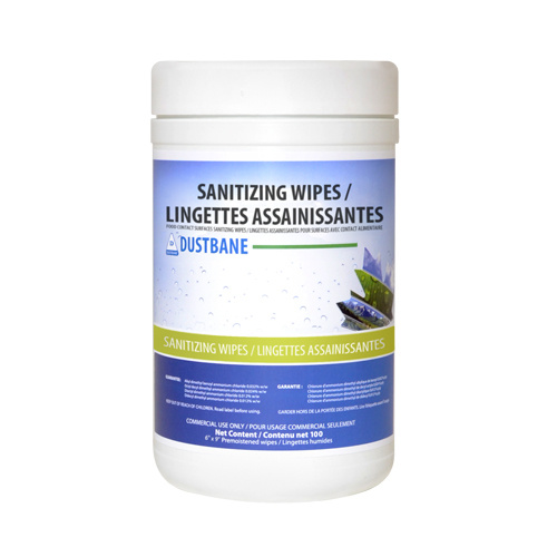 Dustbane 53378 Food Contact Surface Sanitizing Wipes, 6" x 10", 100 Count-(Each)