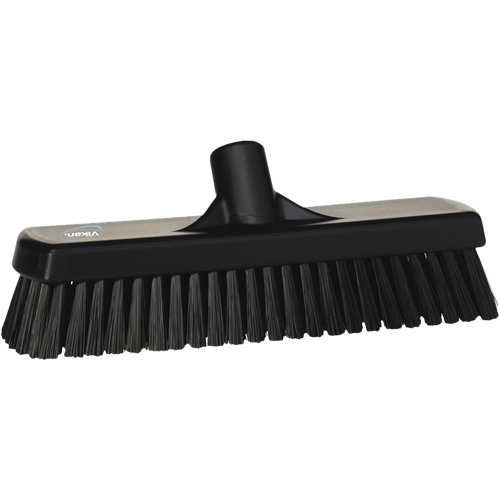 Vikan 70609 Deck & Wall Scrub Broom Deck & Wall Scrub Broom, Stiff Bristles, 12", Polyester, Black - Each