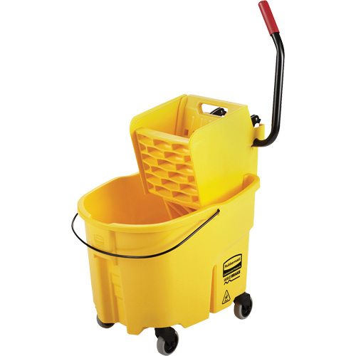 Rubbermaid FG758088YEL WaveBrake® Mop Bucket & Wringer Combo Pack WaveBrake<sup>®</sup> Mop Bucket & Wringer Combo Pack, Side Press, 8.75 US Gal.(35 Quart), Yellow - Each