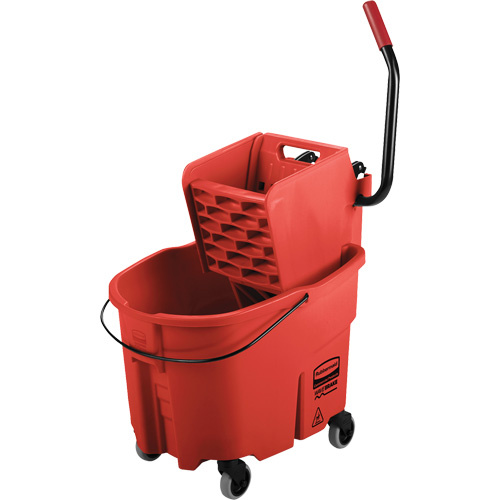 Rubbermaid FG758888RED WaveBrake® Mop Bucket & Wringer Combo Pack WaveBrake<sup>®</sup> Mop Bucket & Wringer Combo Pack, Side Press, 8.75 US Gal.(35 Quart), Red - Each