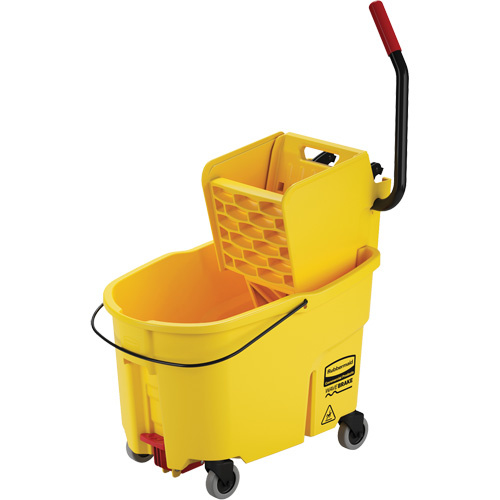 Rubbermaid FG618688YEL WaveBrake® Mop Bucket & Wringer Combo Pack WaveBrake<sup>®</sup> Mop Bucket & Wringer Combo Pack, Side Press, 11 US Gal. (44 Quart), Yellow - Each