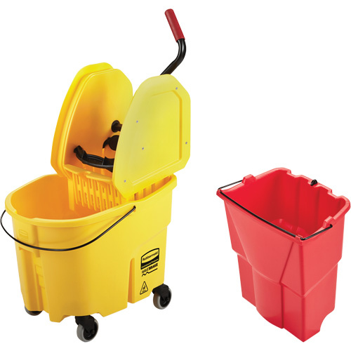 Rubbermaid WaveBrake® Mop Bucket & Wringer Combo Pack WaveBrake<sup>®</sup> Mop Bucket & Wringer Combo Pack, Down Press, 8.75 US Gal.(35 Quart), Yellow - Each