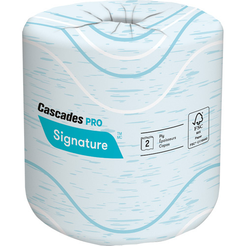 Cascades B625 Pro Signature™ Toilet Paper Pro Signature™ Toilet Paper, 2 Ply, 400 Sheets/Roll, 133' Length, White - Case of 48