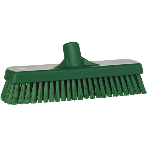 Vikan 70602 Deck & Wall Scrub Brush Deck & Wall Scrub Brush, Stiff Bristles, 12", Polyester, Green - Each