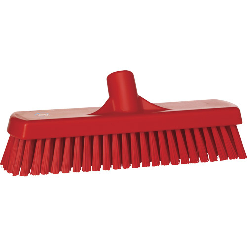 Vikan 70604 Deck & Wall Scrub Brush Deck & Wall Scrub Brush, Stiff Bristles, 12", Polyester, Red - Each
