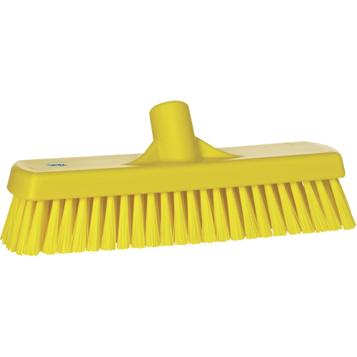 Vikan 70606 Deck & Wall Scrub Brush Deck & Wall Scrub Brush, Stiff Bristles, 12", Polyester, Yellow - Each
