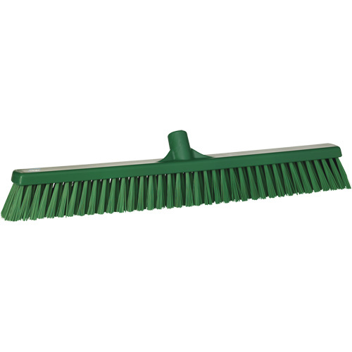 Vikan 31942 Combo Bristle Push Broom Combo Bristle Push Broom, Coarse/Fine Bristles, 24", Polyester, Green - Each