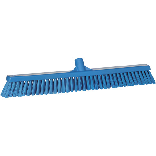 Vikan 31943 Combo Bristle Push Broom Combo Bristle Push Broom, Coarse/Fine Bristles, 24", Polyester, Blue - Each