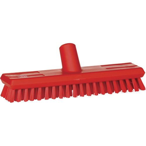 Vikan 70414 Water-Fed Deck Scrub Brush Water-Fed Deck Scrub Brush, X-Coarse Bristles, 10-3/4", Polyester, Red - Each