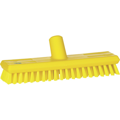 Vikan 70416 Water-Fed Deck Scrub Brush Water-Fed Deck Scrub Brush, X-Coarse Bristles, 10-3/4", Polyester, Yellow - Each