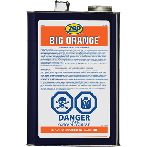 Zep 41524C Big Orange Citrus Industrial Degreaser Big Orange Citrus Industrial Degreaser, 3.78 L - Bottle